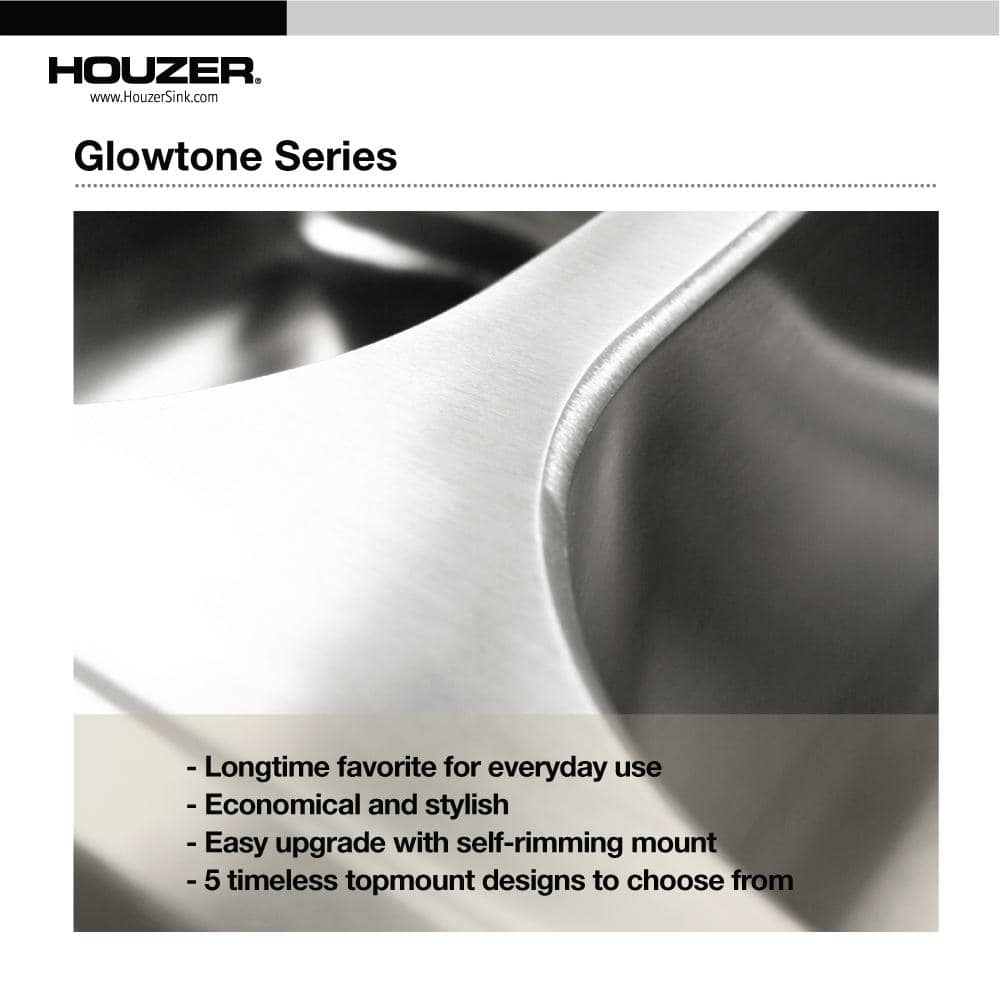 Houzer Stainless Steel Topmount Single Bowl Kitchen Sink