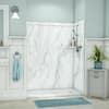 Royale 36 in. x 60 in. x 80 in. 11-Piece Easy Up Adhesive Alcove Bathtub/Shower Wall Surround in Calypso