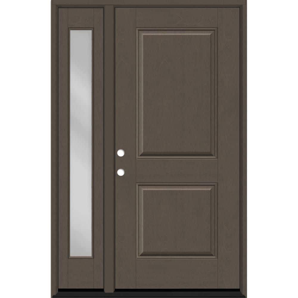Regency 49 in. x 80 in. 2P Squaretop RHIS Ashwood Stain Mahogany Fiberglass Prehung Front Door w/ Clear 10 in. SL 4-9/16 price history on PriceWatchPro