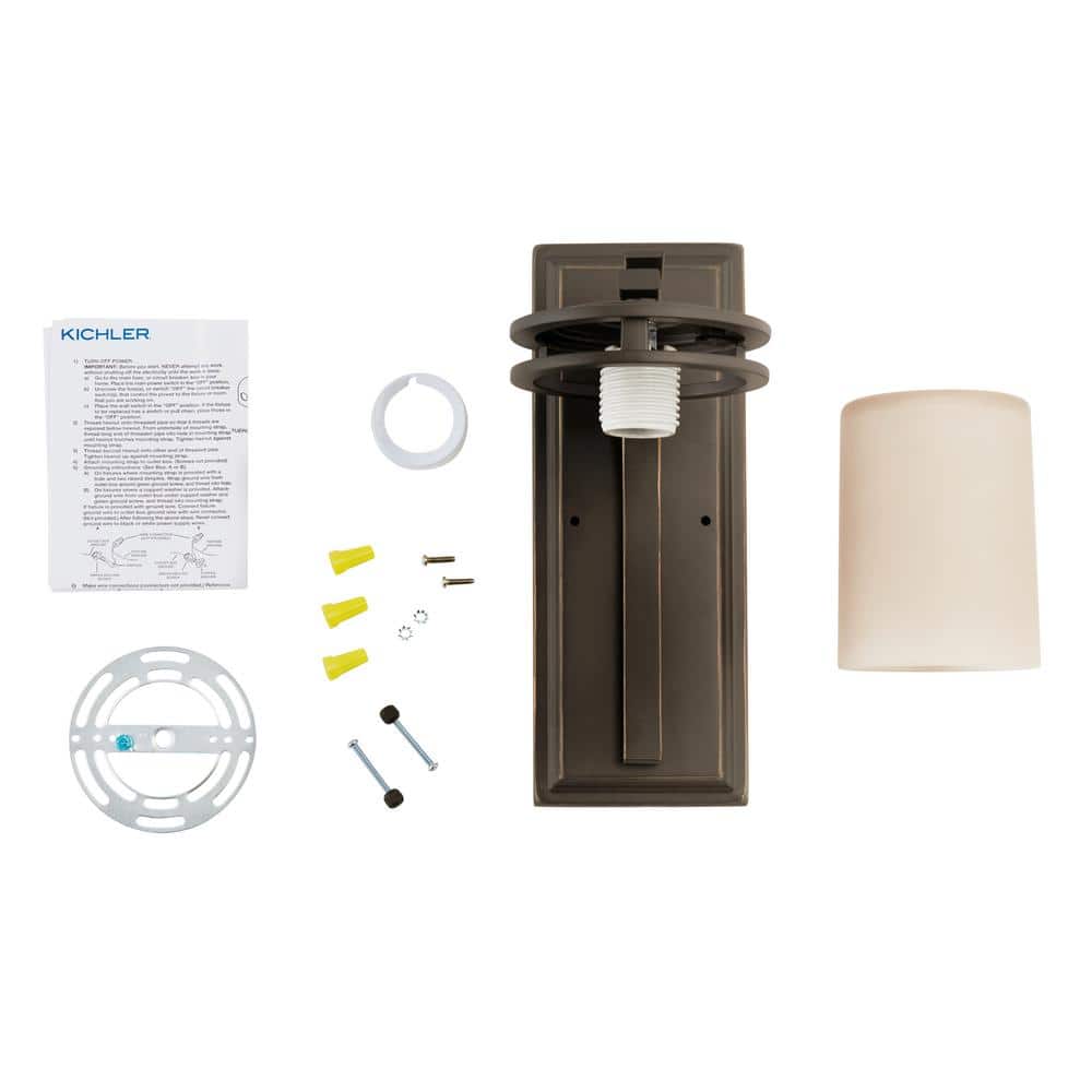 Hendrik Bronze 12" Wall Sconce with Cream Shade