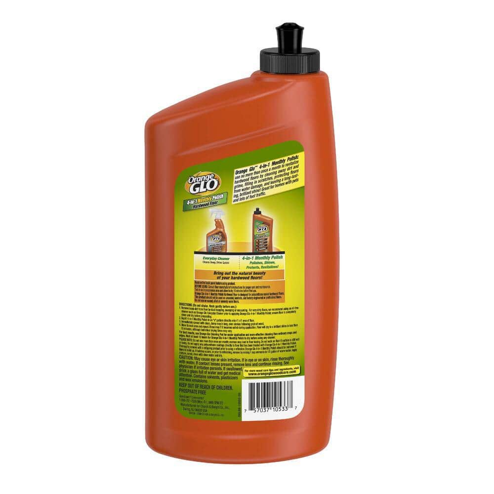 Orange Glo 4-in-1 Hardwood Floor Cleaner and Polish, 24 fl oz, Pack of 2