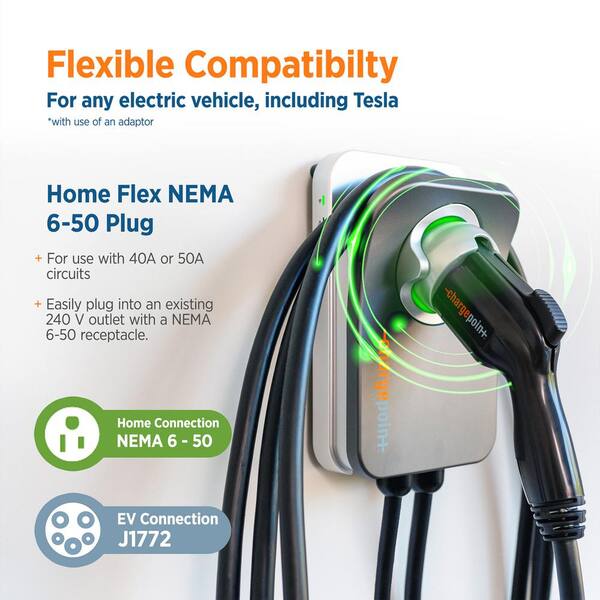 Chargepoint home flex electric vehicle charger upto 50 amp 240v level 2 wifi enabled evse sales