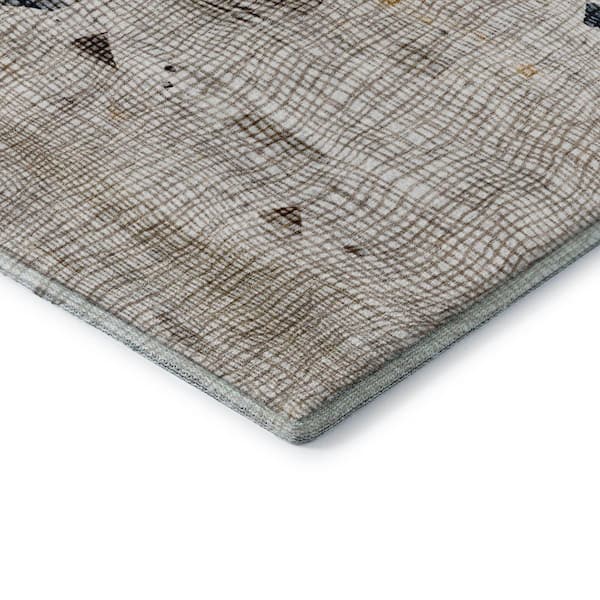 Mayfield Premium Machine Washable Abstract AMF2092 Linen 5 ft. x 7 ft. 6 in. Area Rug