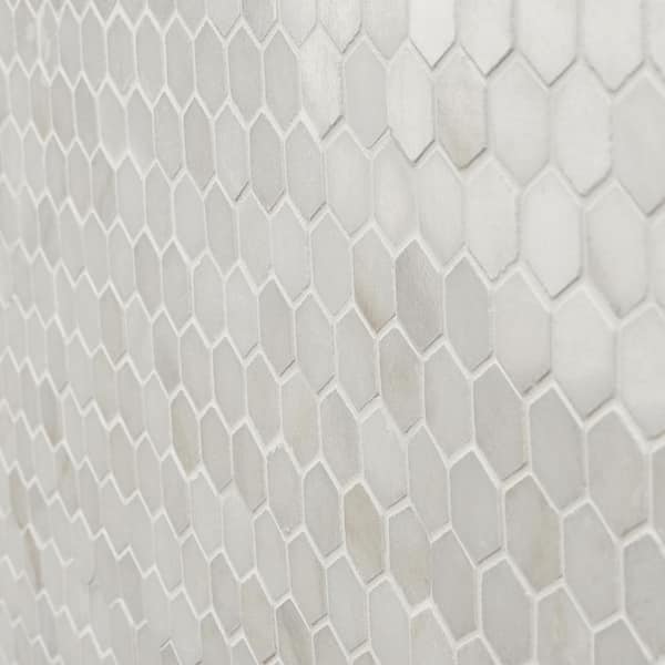 Ivy Hill Tile White Jade 11.02 in. x 11.61 in. Hexagon Polished