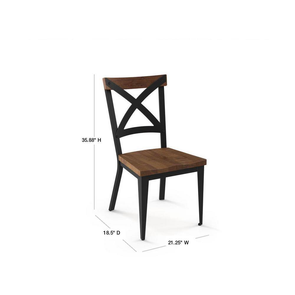 High Cross Back Brown Metal Side Chair