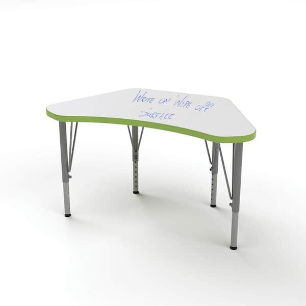 TOT MATE Versa Wing Large Surface Kids Desk Height Adjustable Writeon/Wipe-Off Top Preschool Classroom Table (Island 14-23 in. H)