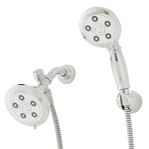 3-spray 4.5 in. High PressureDual Shower Head and Handheld Shower Head in Polished Chrome