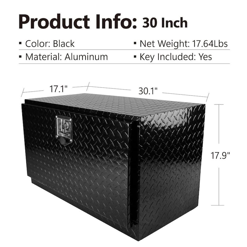 40 Gal. Aluminum Deck Box, Tool Box with Lock