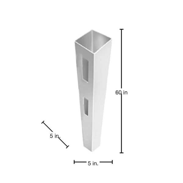 Barrette Outdoor Living 5 in. x 5 in. x 5 ft. White Vinyl 2-Rail Corner Fence Post