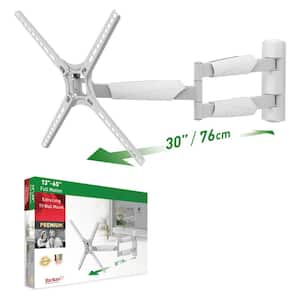 Barkan 13 in. to 65 in. Full Motion - 4 Movement Extra Long Flat/Curved TV Wall Mount in White Extremely Extendable