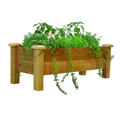 Gronomics 24 In. X 48 In. X 32 In. - 9 In. D Rustic Raised Garden Bed ...