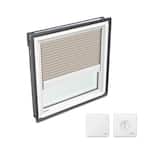 21 x 26-7/8 in. Fixed Deck Mount Skylight with Laminated LowE3 Glass & Classic Sand Solar Powered Light Filtering Blind