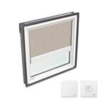 22-1/2 x 22-15/16 in. Fixed Deck Mount Skylight, Laminated LowE3 Glass, Classic Sand Solar Powered Light Filtering Blind