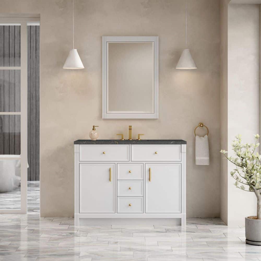 Bellshire 48.0 in. Single Bath Vanity in Bright White with Parisien Bleu Quartz Top price history on PriceWatchPro