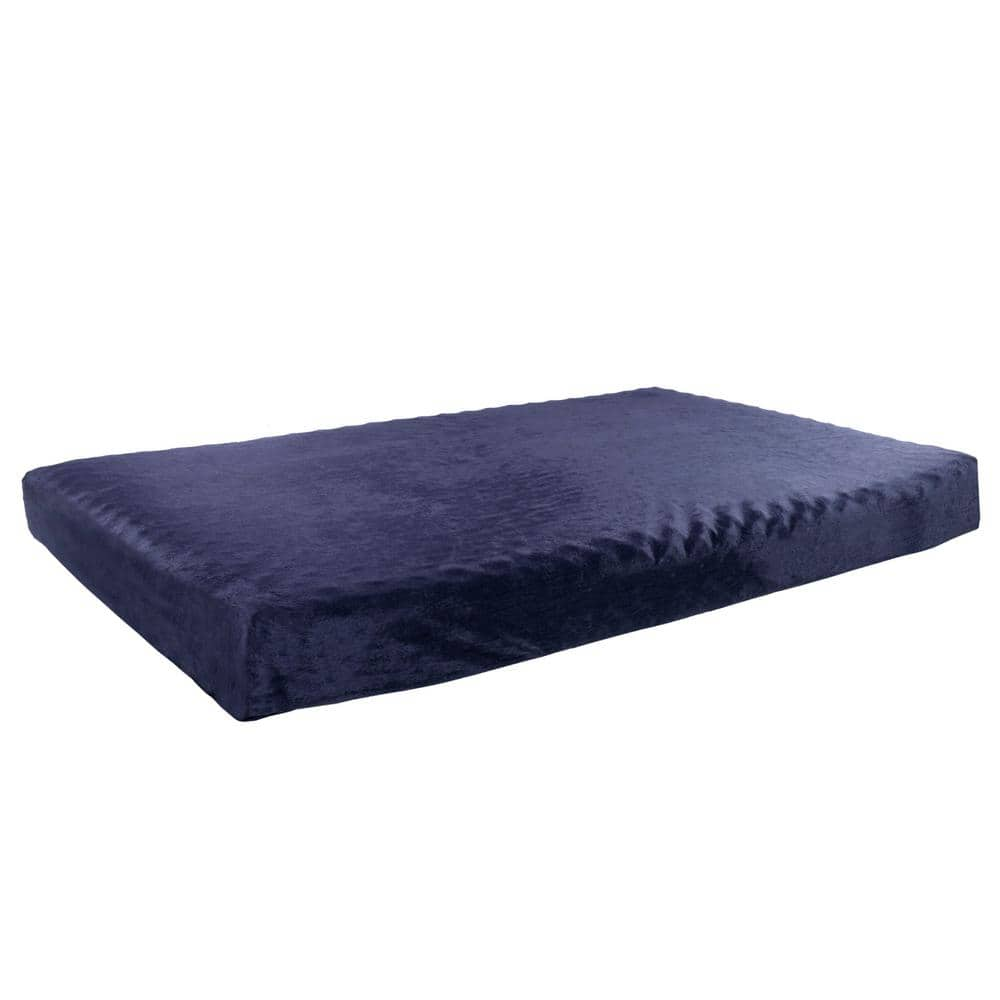 Memory Foam Dog Bed 2-Layer Orthopedic Dog Bed with Machine Washable Cover - 46 x 27 Dog Bed for Large Dogs Up to 95lbs by Petmaker (Blue)