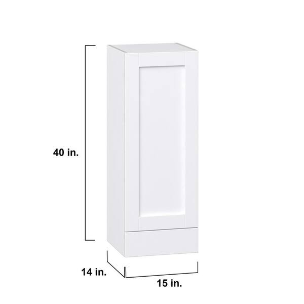 J COLLECTION Mancos Bright White Shaker Assembled Wall Kitchen Cabinet (18 in. W x 40 in. H x 14 in. D)