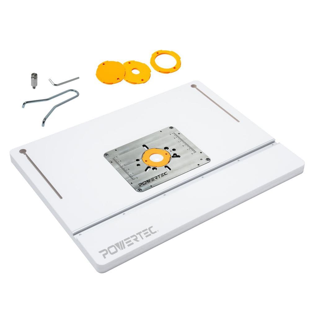 POWERTEC 24 in. x 32 in. Router Table Top with Aluminum Insert Plate ...
