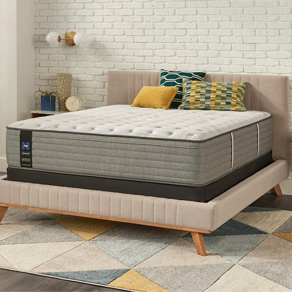 Sealy Posturepedic Engelmann 14 in. Soft Innersping Faux Euro Top Twin Mattress Set with 9 in. Foundation