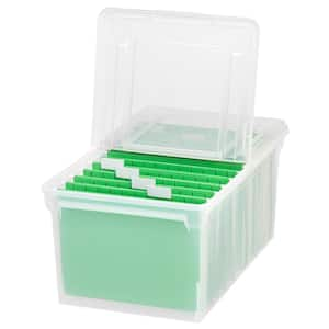 44 Qt. Split Lid Letter Size File Storage Box in Clear