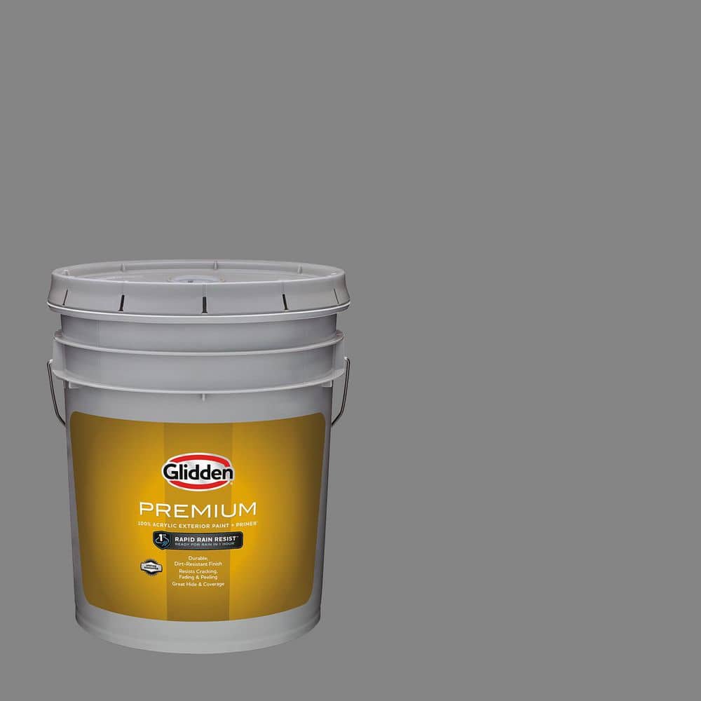 Glidden Premium 5 gal. #PPG1001-5 Dover Gray Flat Exterior Latex