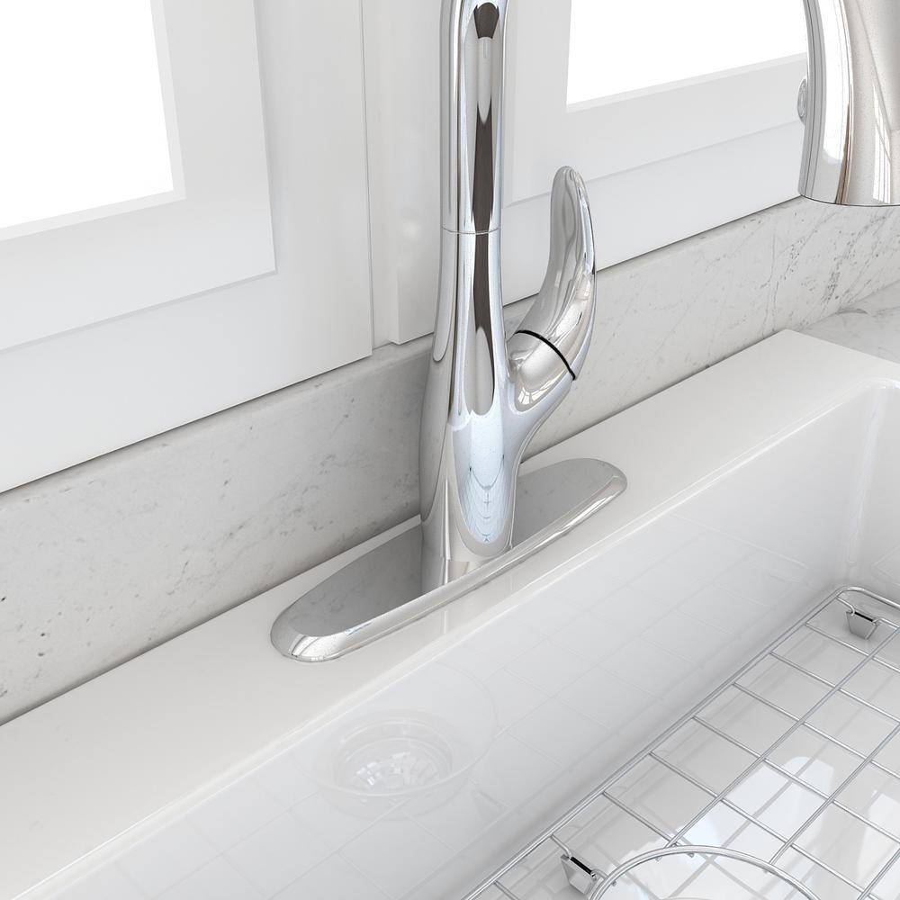 BOCCHI 2180 0004 CH Traditional Kitchen Faucet Deck Plate Oval Chrome