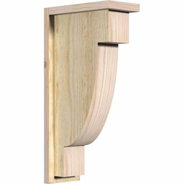 Ekena Millwork 6 in. x 12 in. x 24 in. Douglas Fir Alpine Rough Sawn Corbel with Backplate