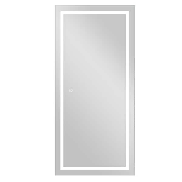 Lirago 47.01 in. H x 22.01 in. W Art Deco Rectangle Frameless Dimmable Wall Mounted Dresser Mirror wiht LED