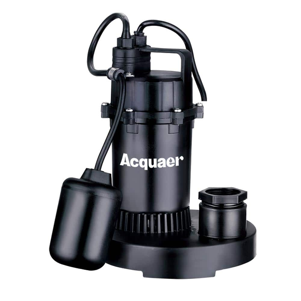 Acquaer 1/3 HP Submersible Plastic Base Sump Pump SUP033-2 - The Home Depot