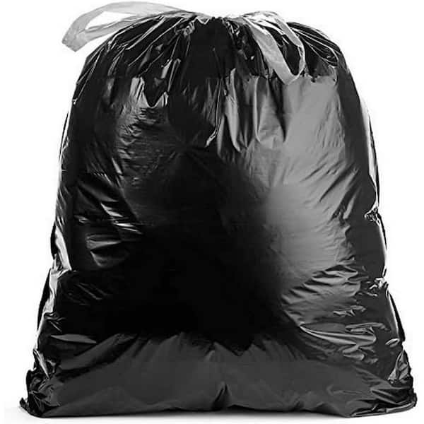 18 Gallon 1.1 MIL Black Drawstring Trash Bags - 25" x 33" - Pack of 100 - For Home, Kitchen, Food Services, & Commercial