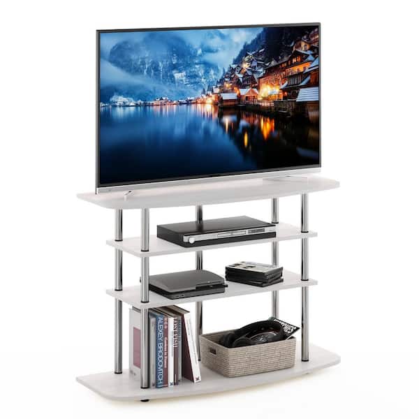 Furinno Frans 41 in. White Oak Turn-N-Tube 4-Tier TV Stand Fits TV's up to 46 in.