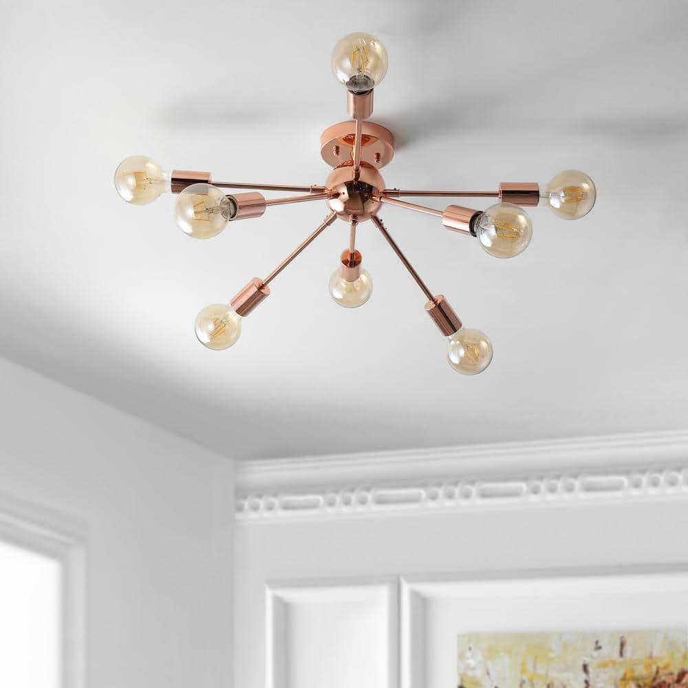Copper 30.5" 8-Light Sputnik LED Flush-Mount