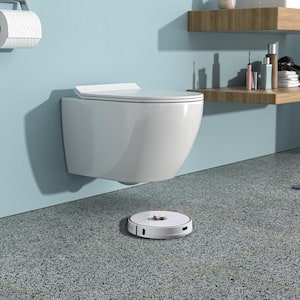 Wall Hung Elongated Toilet Bowl Only in White with Lid and Seat