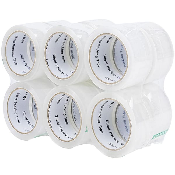 4.52 lbs. 12.05 x 7.99 x 3.82 in. Silent Noiseless Packing Tape 2.4mil Heavy Duty Clear, Shipping Moving Storage 12-Pack