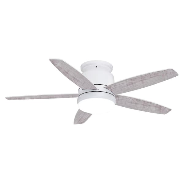 VAXCEL Armon 44 in. Indoor White Flush Mount 44-in. Ceiling Fan with LED Light Kit and Remote