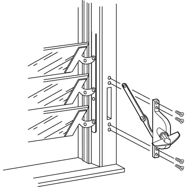 Prime-Line Silver Aluminum Left/Right Universal Louver Operator For Universal Prime-Line Silver Aluminum Left/Right Universal Louver Operator For Universal