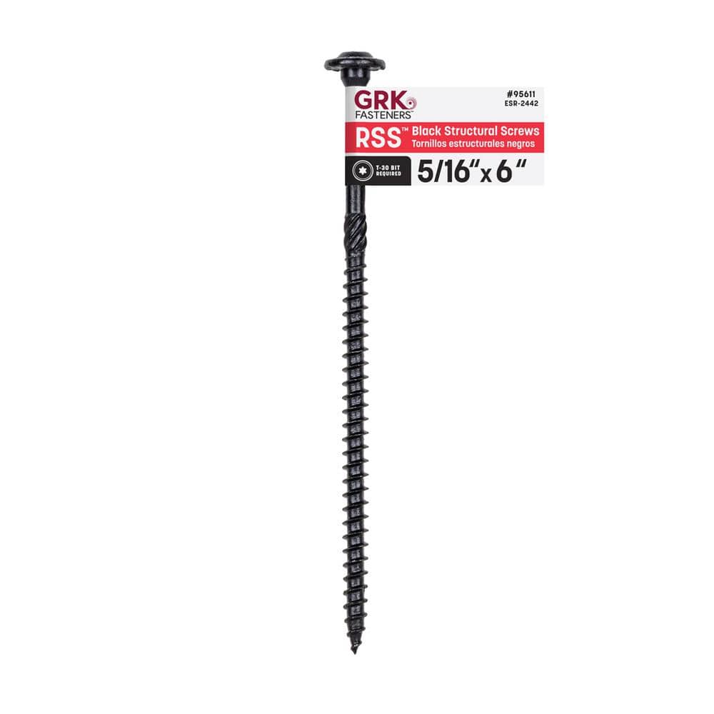 5/16 in. x 6 in. Torx Drive Low Profile Washer Head RSS Black Rugged Struct