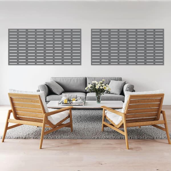 3 ft. x 6 ft. Boardwalk Grey Polypropylene Decorative Screen Panel
