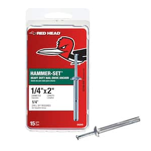 1/4 in. x 2 in. Hammer-Set Nail Drive Concrete Anchors (15-Pack)