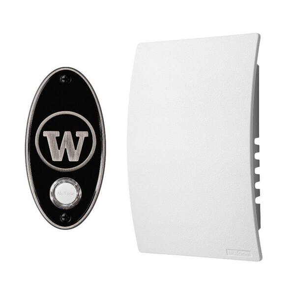 Broan-NuTone College Pride University of Washington Wired/Wireless Door Chime Mechanism and Pushbutton Kit - Satin Nickel