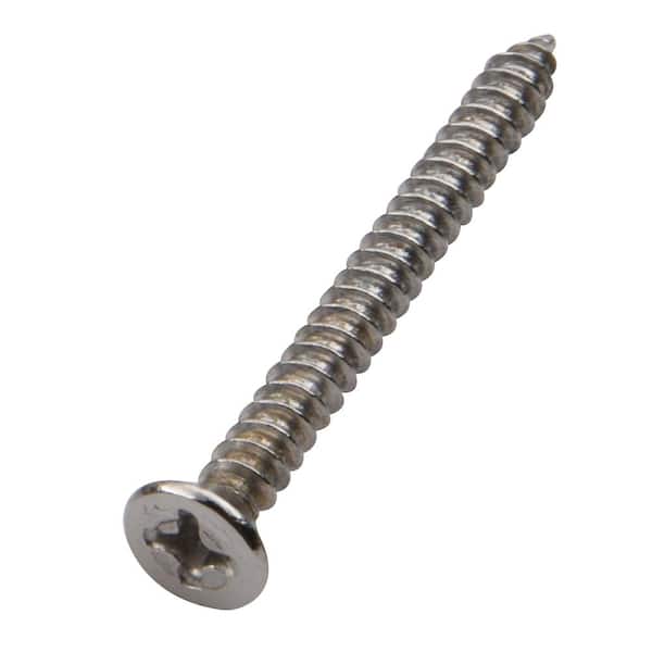 19/64 in. O.D. x 1.57 in. Exposed Screw Assist Bar Wood Screw in Chrome (6 per pack)