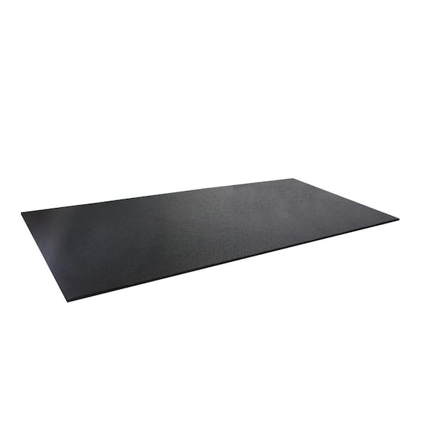 RUBBER KING 3 ft. x 6 ft. x 0.196 in. Black Rubber Fitness Utility Mat (18 sq.ft.)