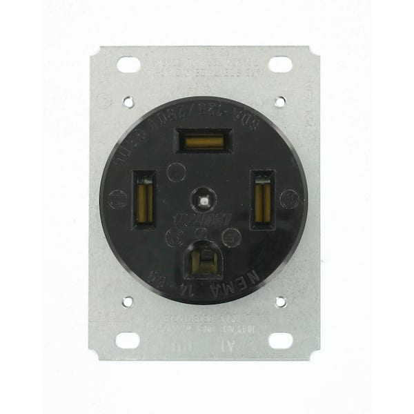 Leviton 60 Amp 125 250 Volt Flush Mounting Grounding Outlet Blade 061 000 The Home Depot