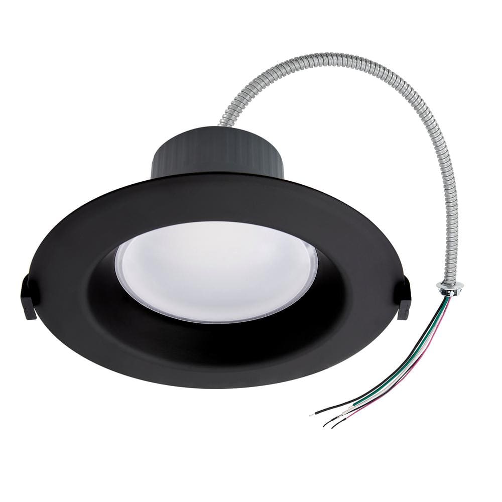 Black 6-Inch Recessed LED Downlight with Selectable Color Temperature