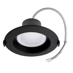 6 in. Recessed Commercial LED Downlight, Black Trim, Selectable Color Temperature/Wattage, up to 1600 Lumens