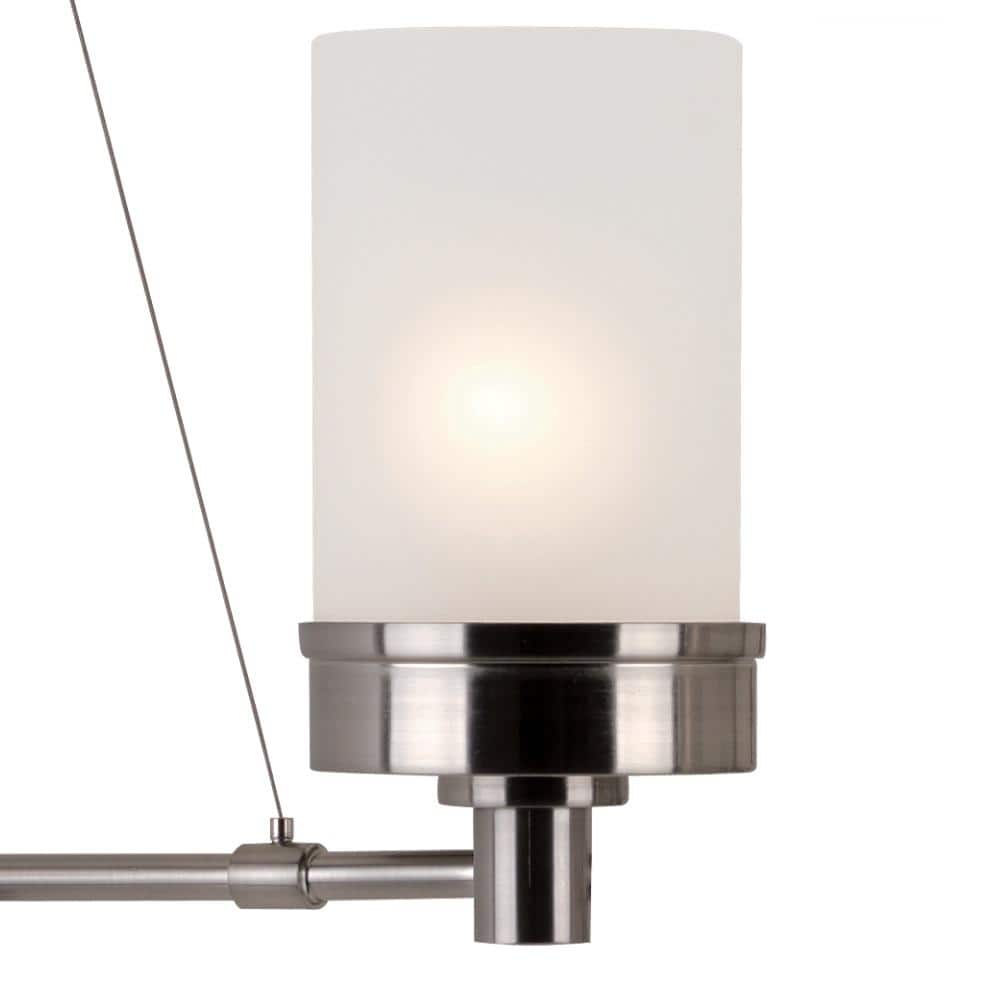 Fusion Urban Swag 22" Brushed Nickel Outdoor Chandelier with Frosted Glass Shades