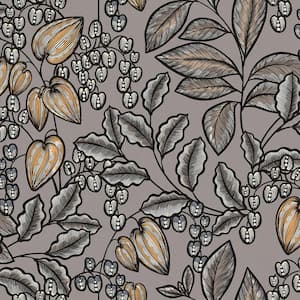 Leif Vine Trail Grey Non Pasted Non Woven Wallpaper Sample