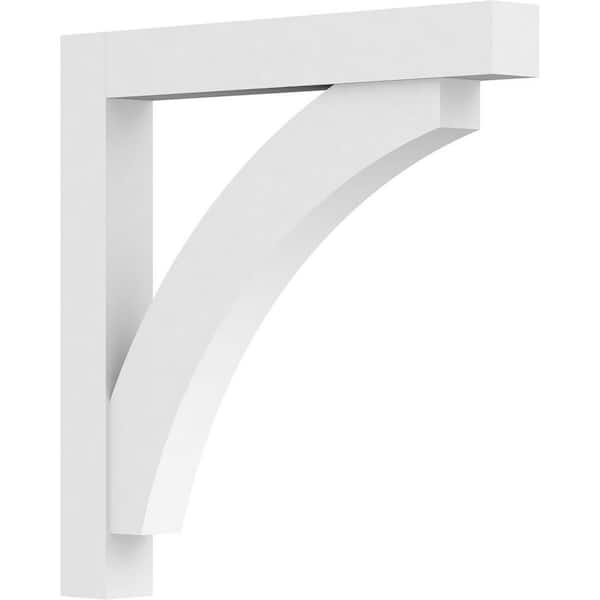 Ekena Millwork Standard Thorton 3 in. W x 30 in. H x 30 in. D Signature Urethane Polyurethane Bracket With Block Ends