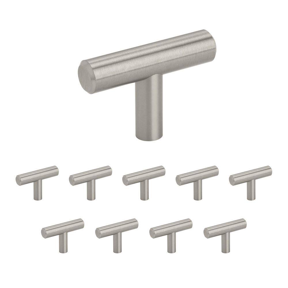 Satin Nickel Brushed Bar Pull Knob with Mounting Hardware