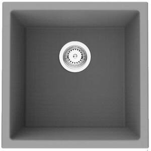 Black Granite Composite Granite Composite 17 in. W Single Bowl Undermount Kitchen Sink