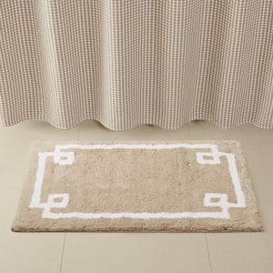 Ethan 24 in. x 40 in. Taupe Tufted Cotton Rectangle Bath Rug